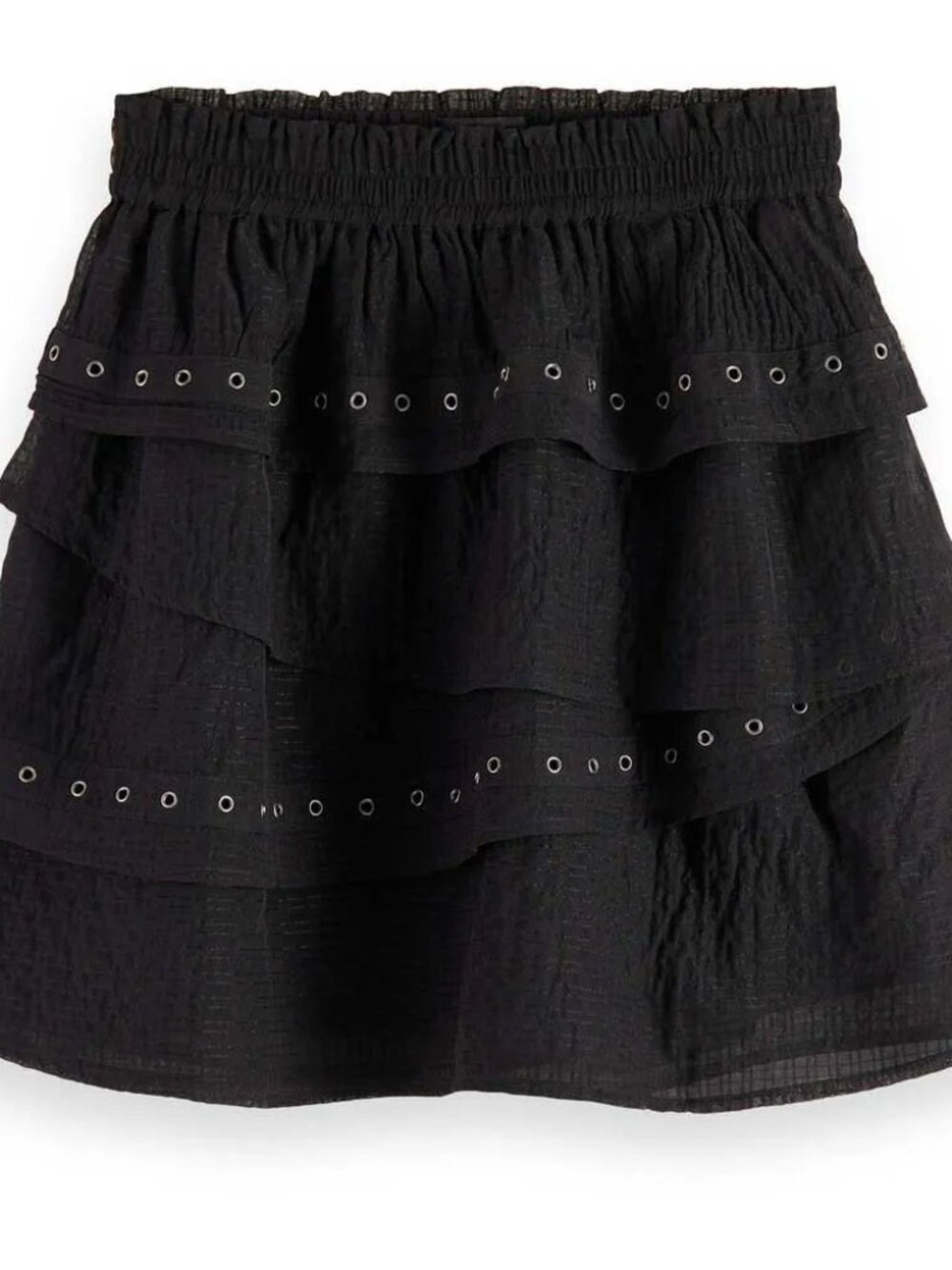 NWT SCOTCH AND SODA layered High-Rise Mini Skirt In Black Size Small